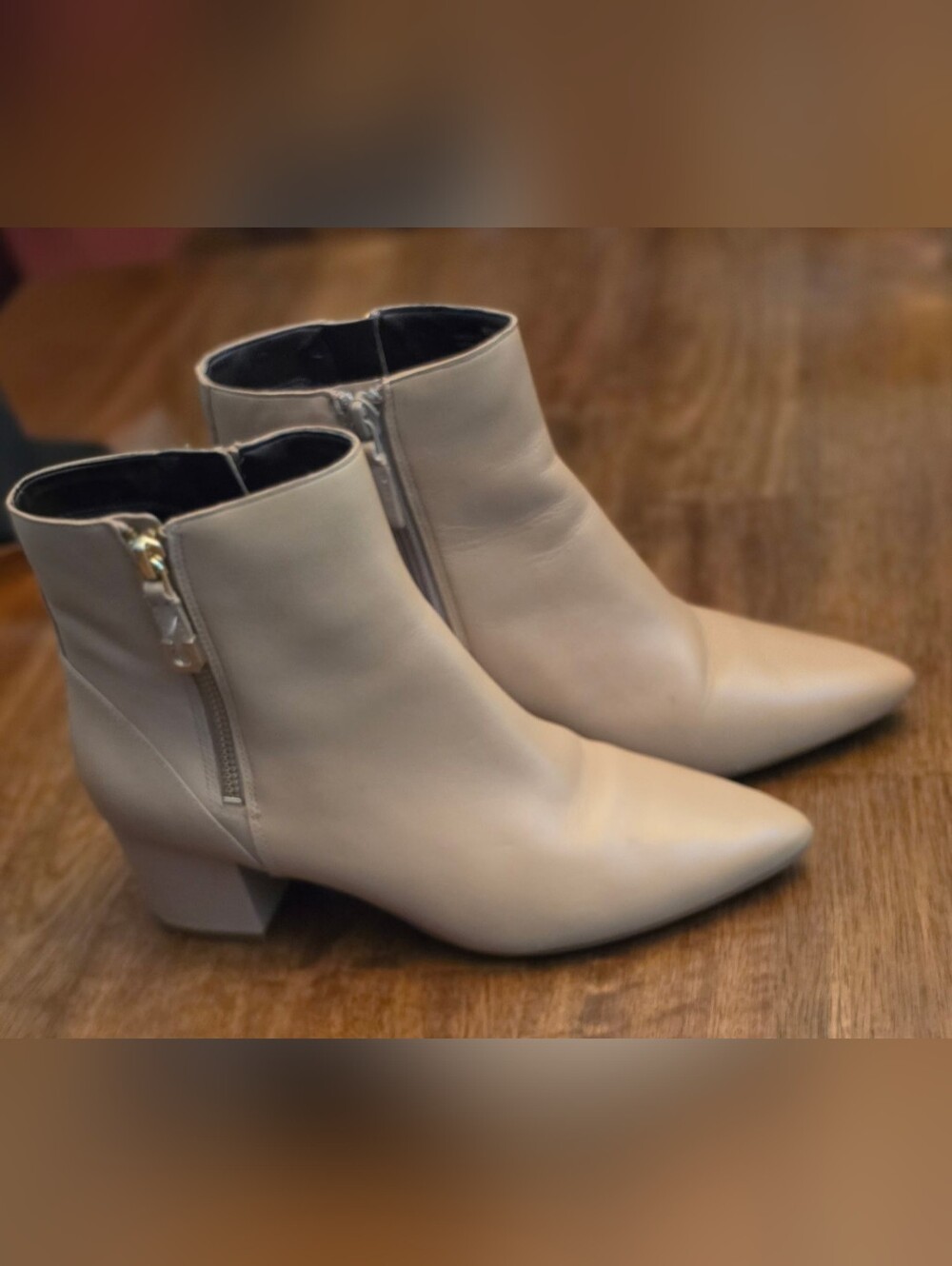 Women's Cole Haan Cream Ankle Boots - Sleek Side-Zip Design